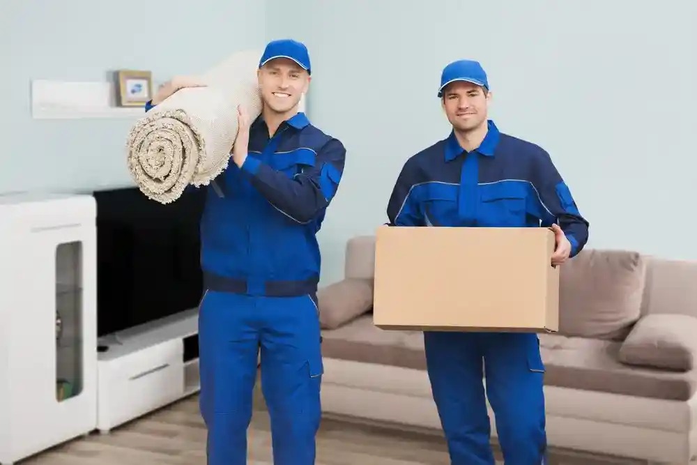 Professional movers carrying boxes in Coral Gables, FL